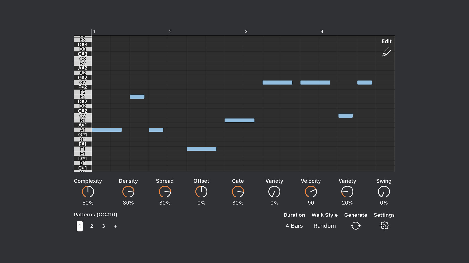 Auto Bass - MIDI Bassline Generator for iOS Music Production