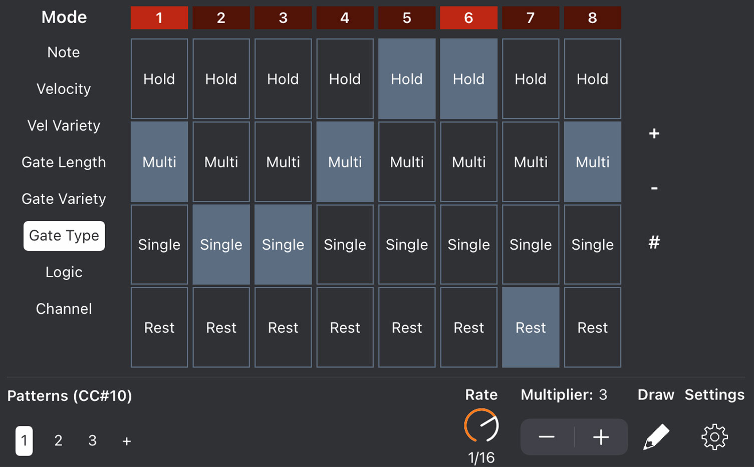 Set the trigger behaviour