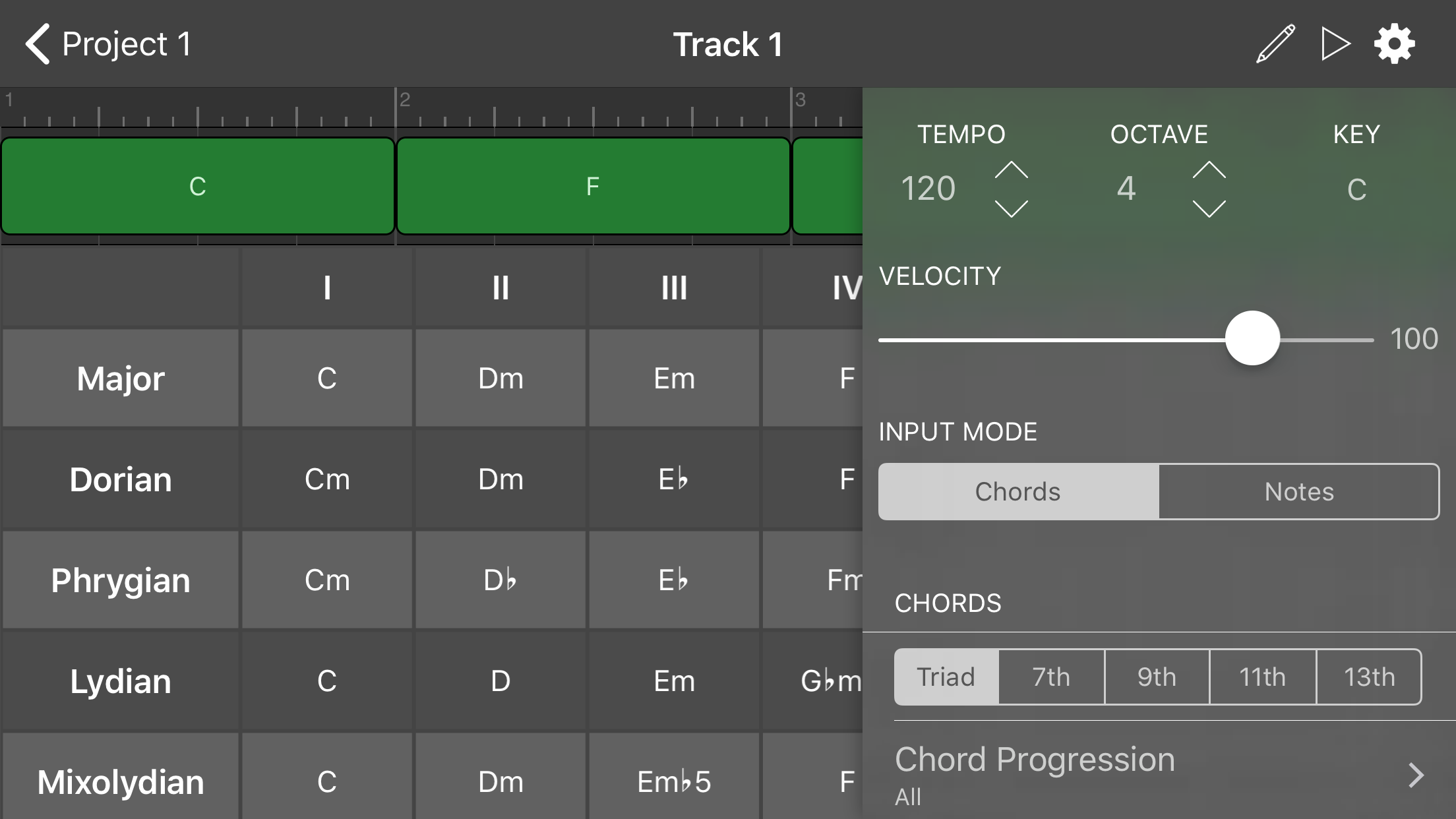 Work with Chords or Notes