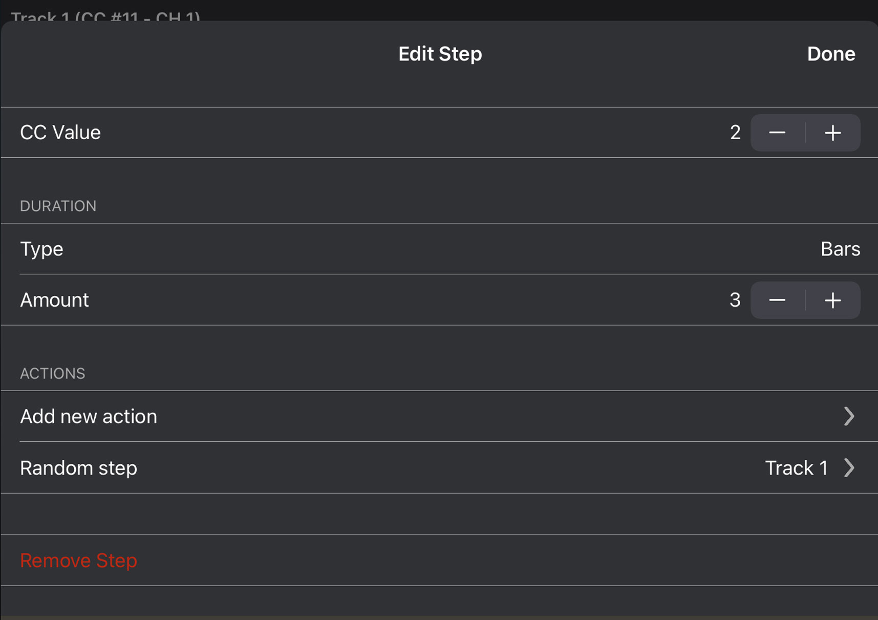 Duration based steps