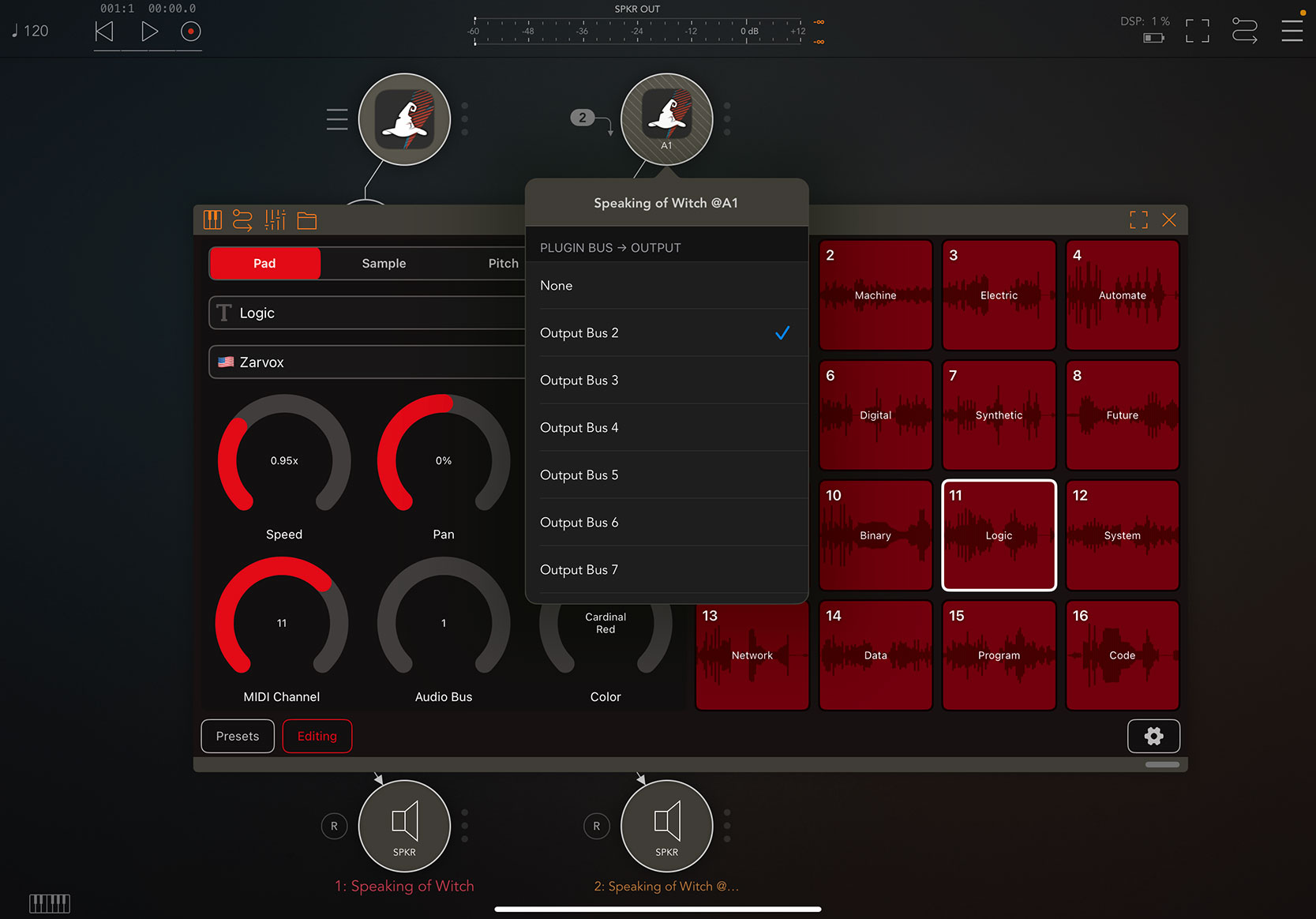 8-Bus Multi-Output Audio Routing